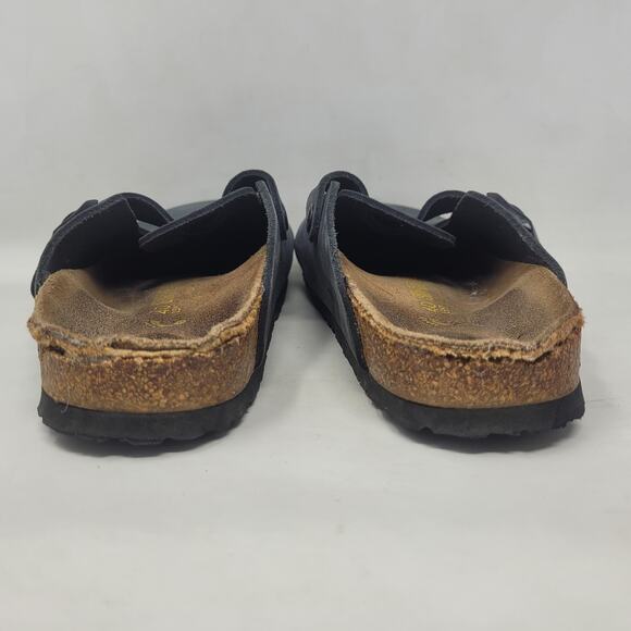 Birkenstock Boston Clogs Mens EU40 US7 Dark Gray Nubuck Slip On Comfort Slides - Picture 3 of 12